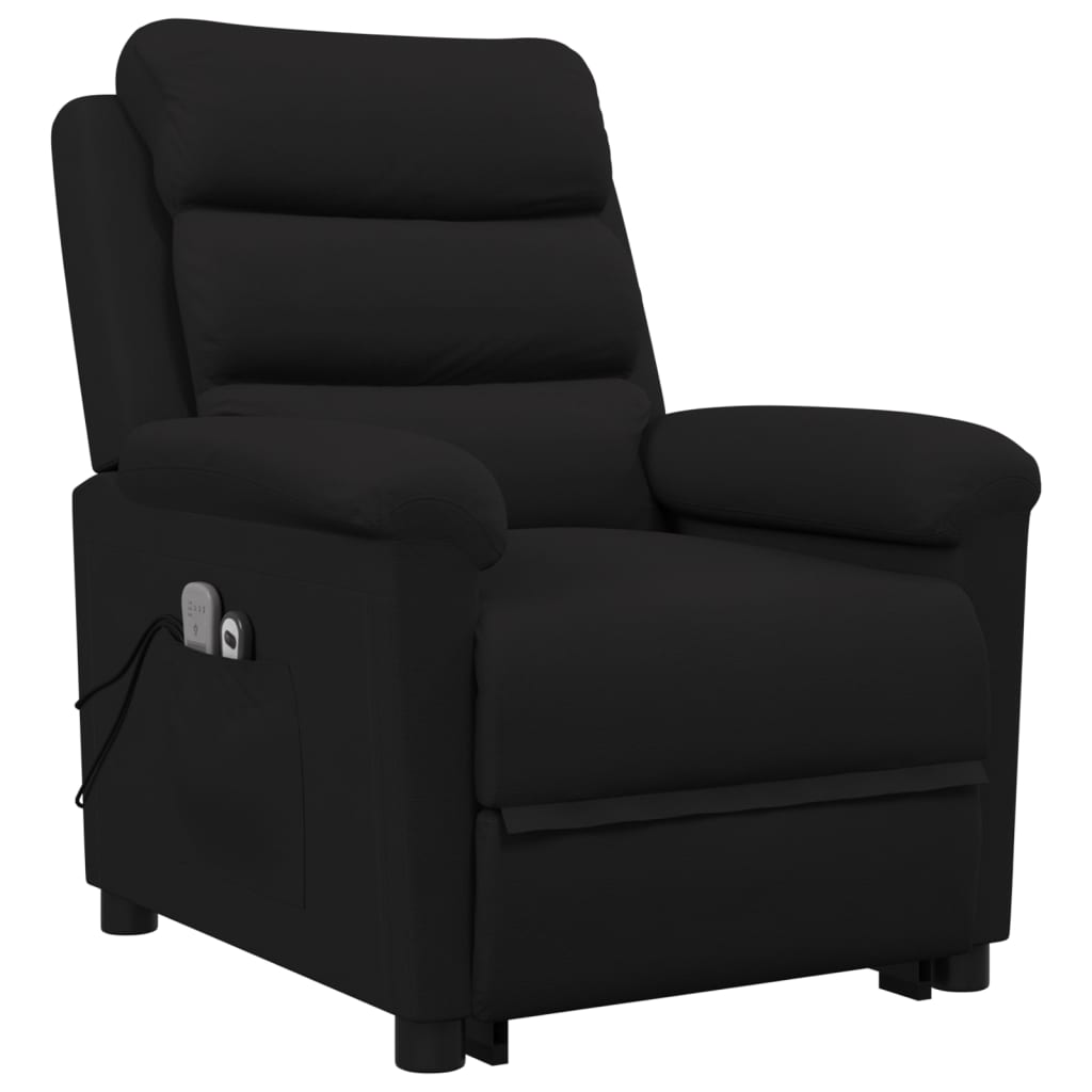 vidaXL Podnoszony fotel masujący, czarny, aksamitny