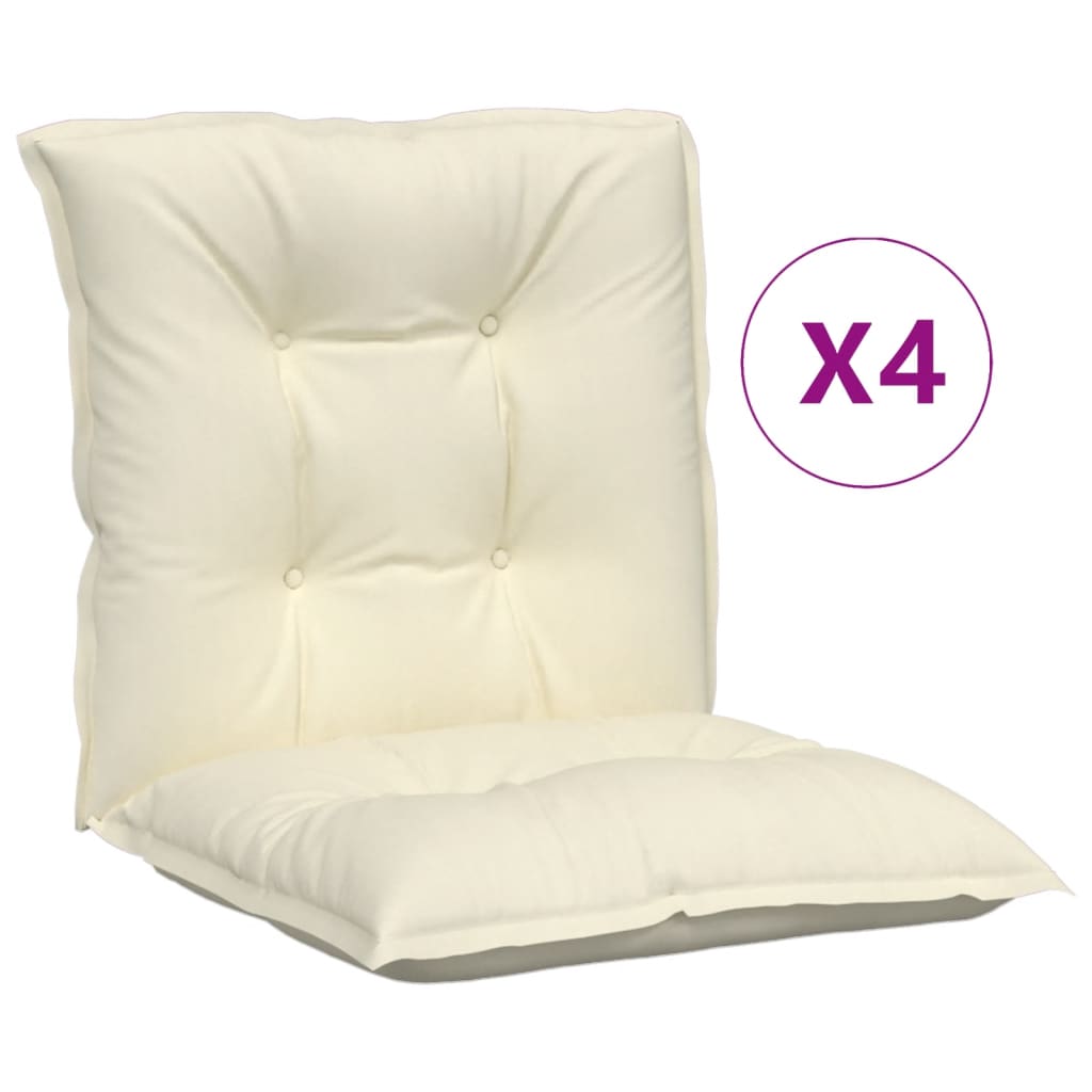 vidaXL Poduszki na krzesła ogrodowe, 4 szt., kremowe, 100x50x7 cm