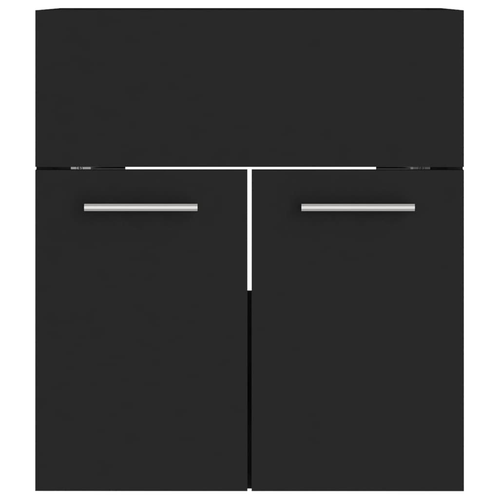 vidaXL Szafka pod umywalkę, czarna, 41x38,5x46 cm, płyta wiórowa