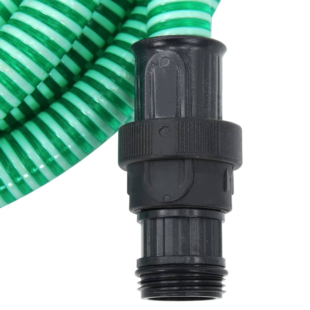 vidaXL Wąż ssący z mosiężnymi złączami, zielony, 1" 7 m, PVC