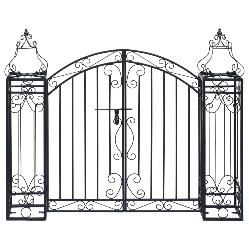 vidaXL Ozdobna brama ogrodowa z kutego żelaza, 122 x 20,5 x 100 cm