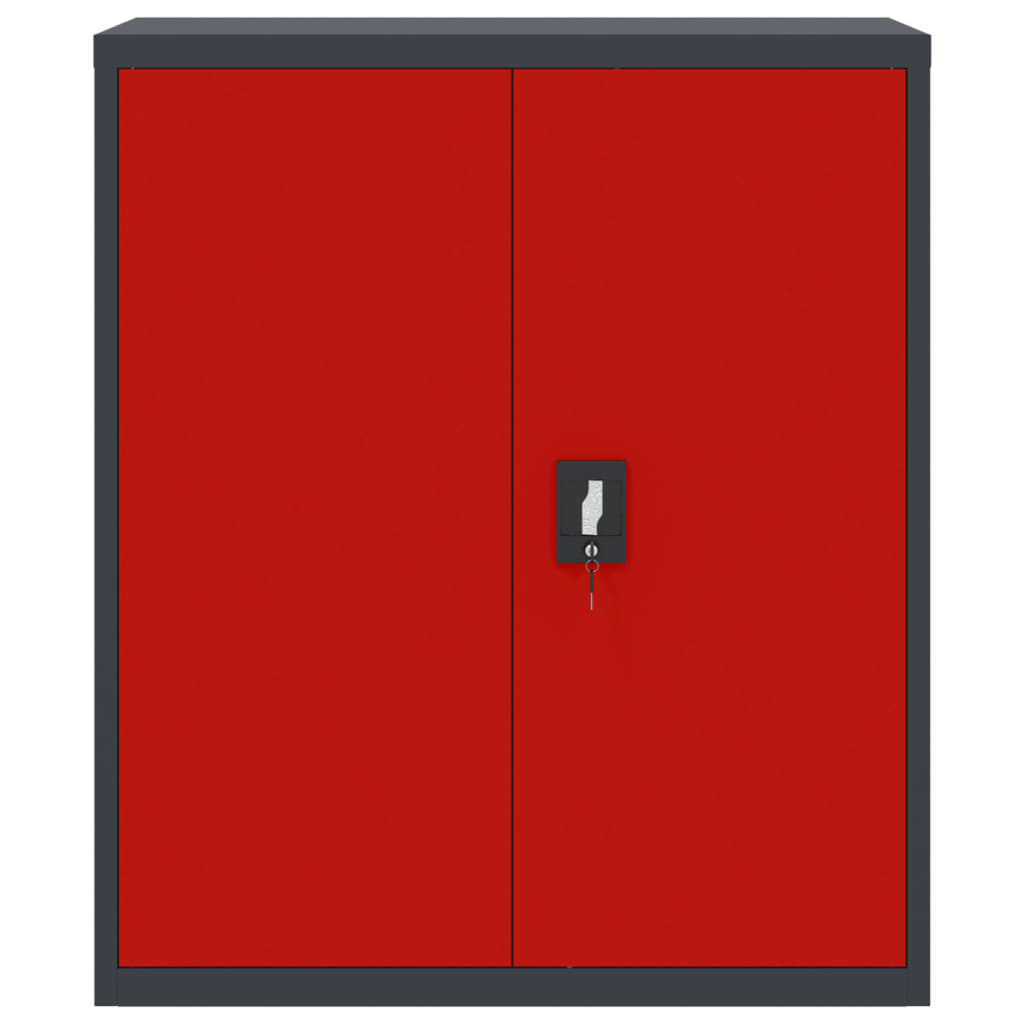 vidaXL Szafka na dokumenty, antracytowo-czerwona 90x40x105 cm, stalowa