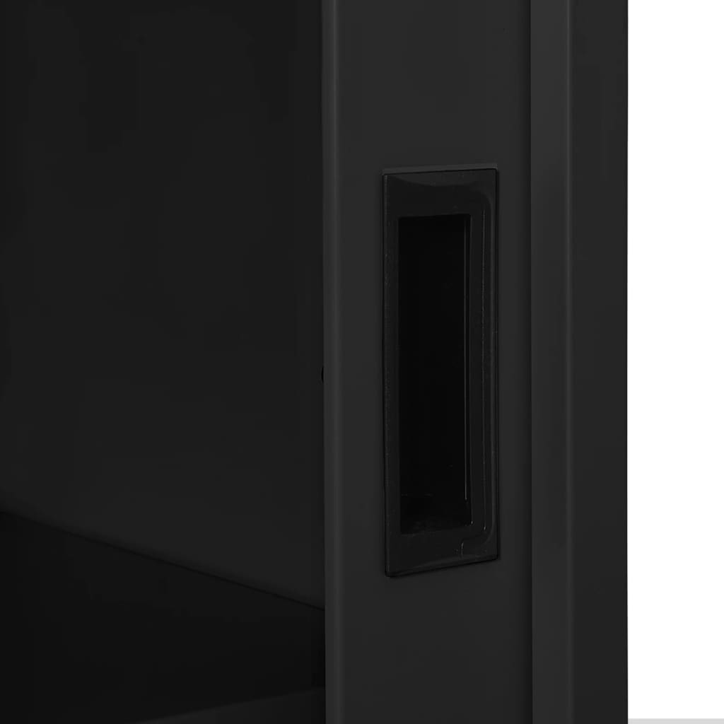 vidaXL Szafka z drzwiami przesuwnymi i donicą, antracytowa, stalowa