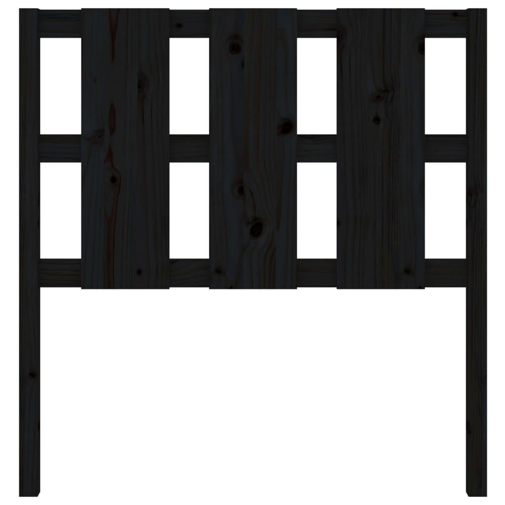 vidaXL Wezgłowie łóżka, czarne, 105,5x4x100 cm, lite drewno sosnowe