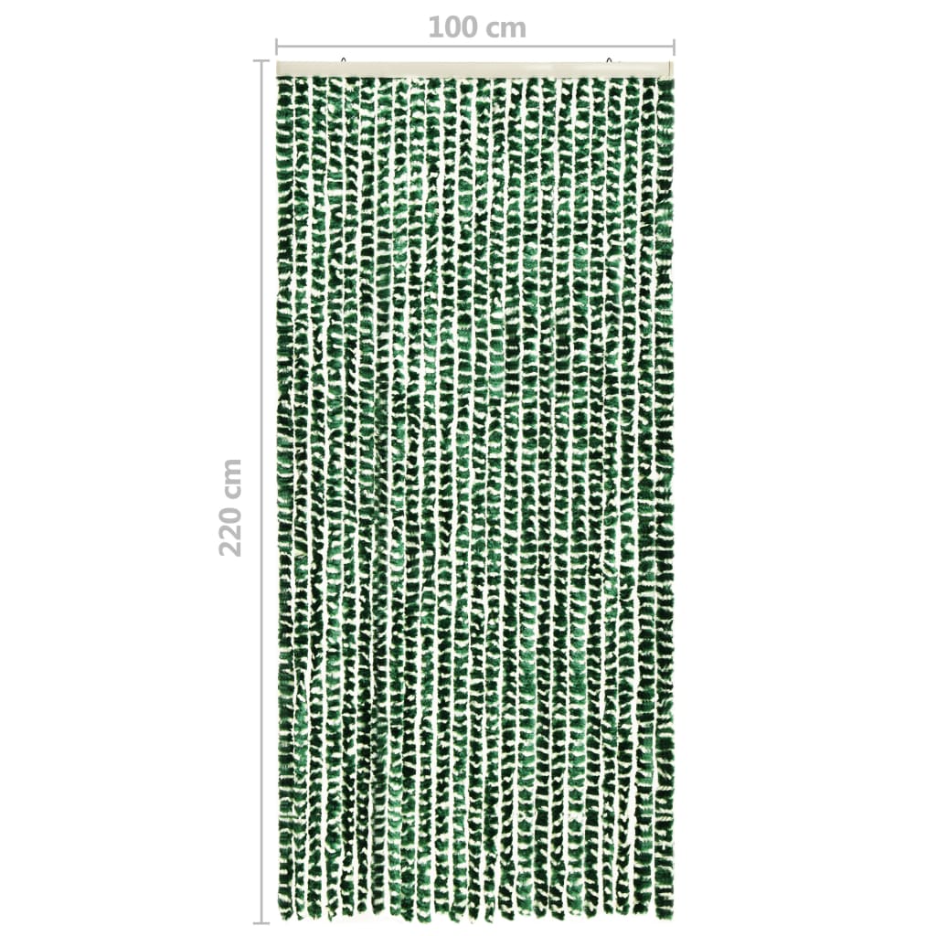 vidaXL Zasłona przeciwko owadom, zieleń i biel, 100x220 cm, szenil