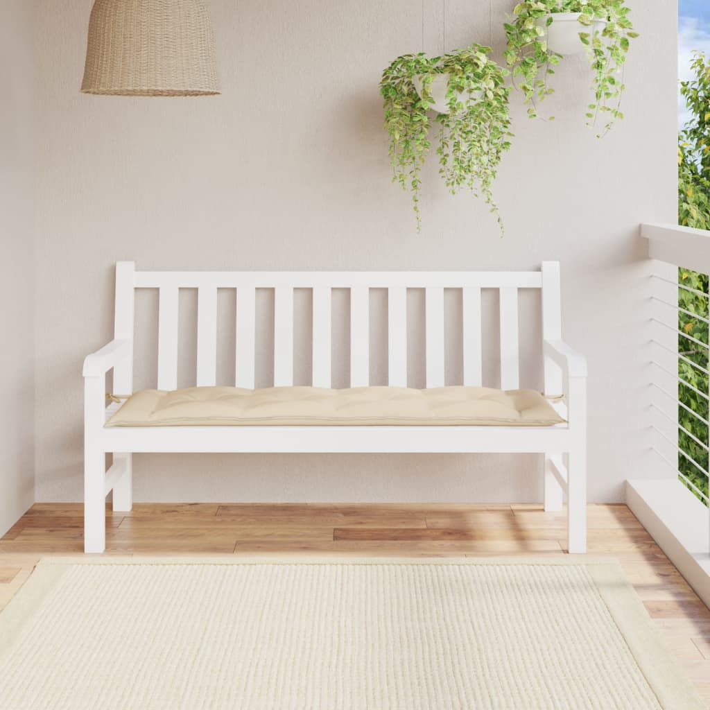 vidaXL Poduszka na ławkę ogrodową, beżowa, 150x50x7 cm, tkanina