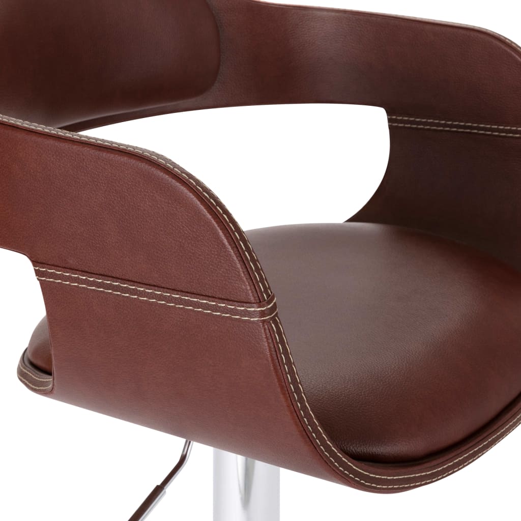 vidaXL Krzesło barowe, brązowe, obite sztuczną skórą