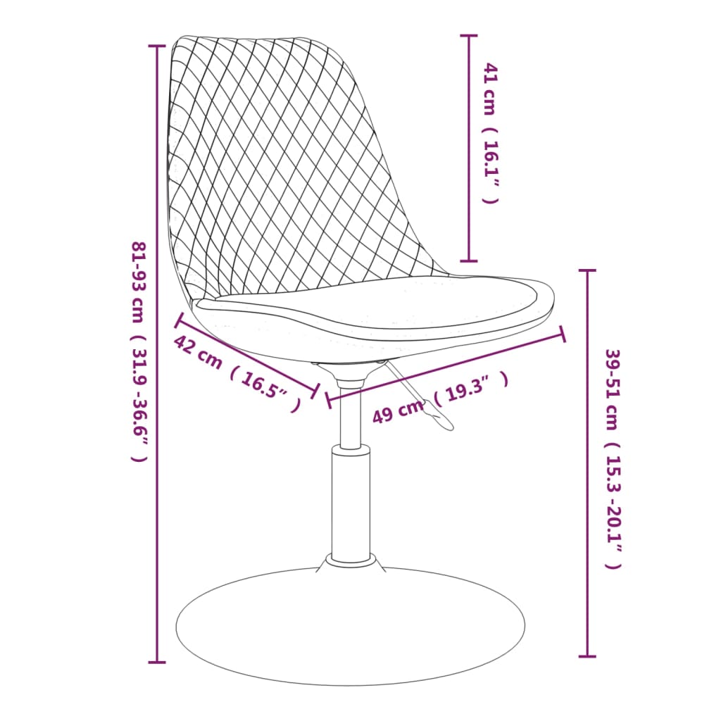 vidaXL Obrotowe krzesła stołowe, 4 szt., różowe, obite aksamitem