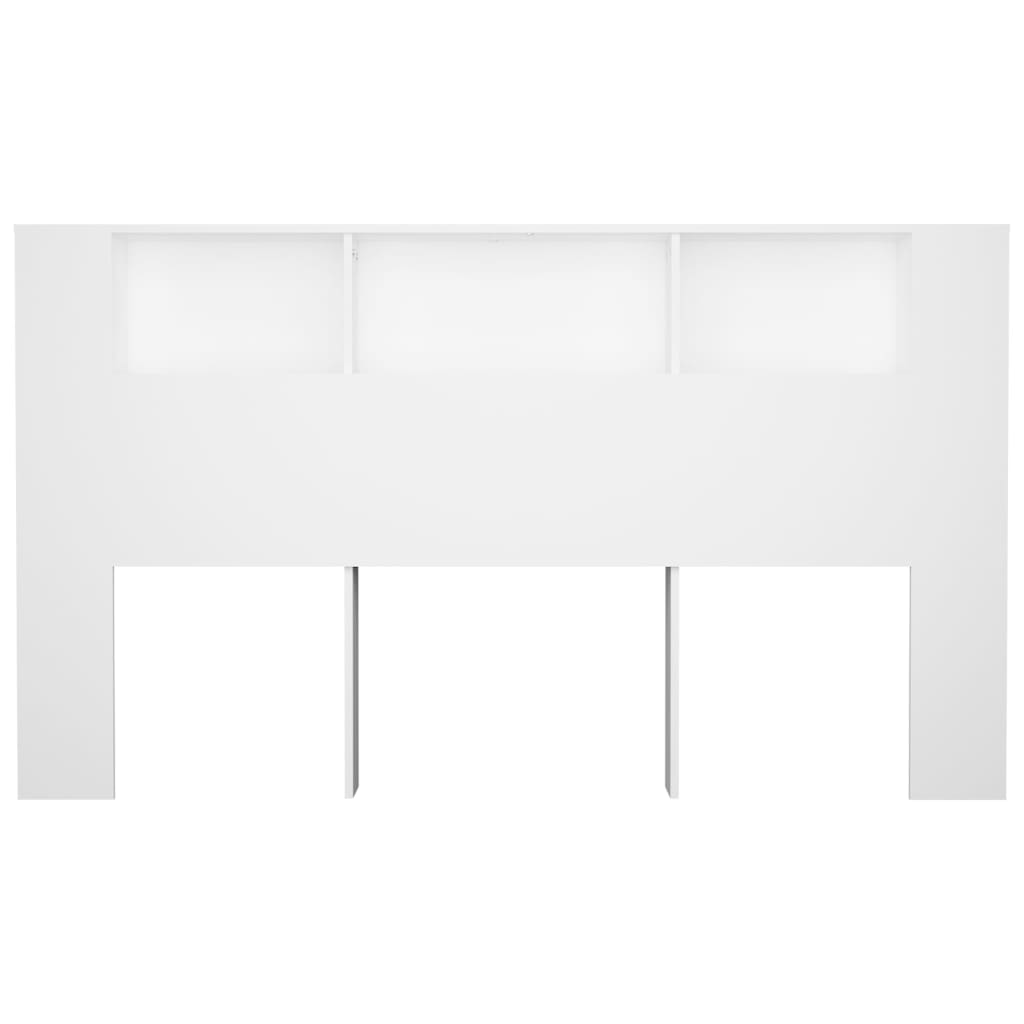 vidaXL Wezgłowie łóżka z półkami, białe, 180x18,5x104,5 cm