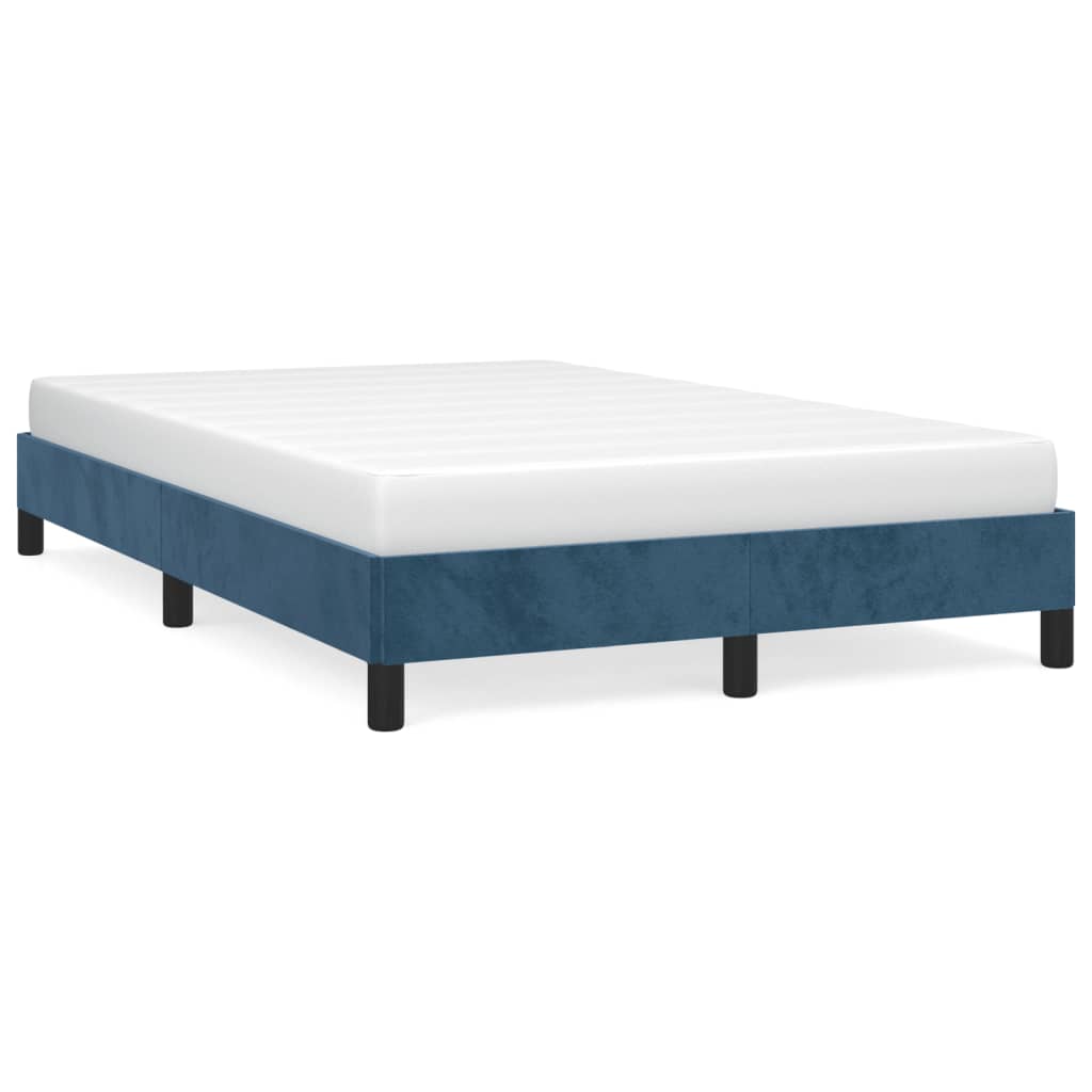 vidaXL Rama łóżka, ciemnoniebieska, 120x190 cm, aksamit