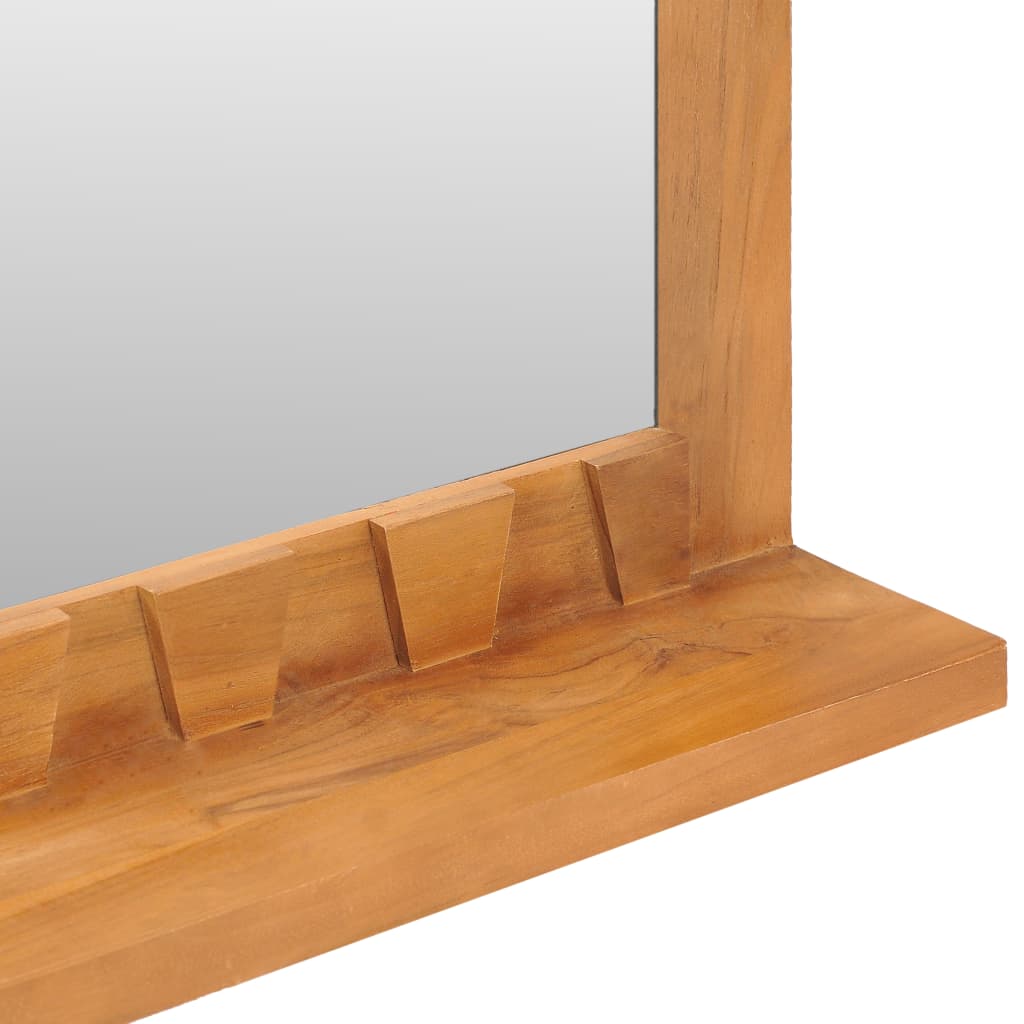 vidaXL Lustro ścienne z półką, 100x12x60 cm, lite drewno tekowe