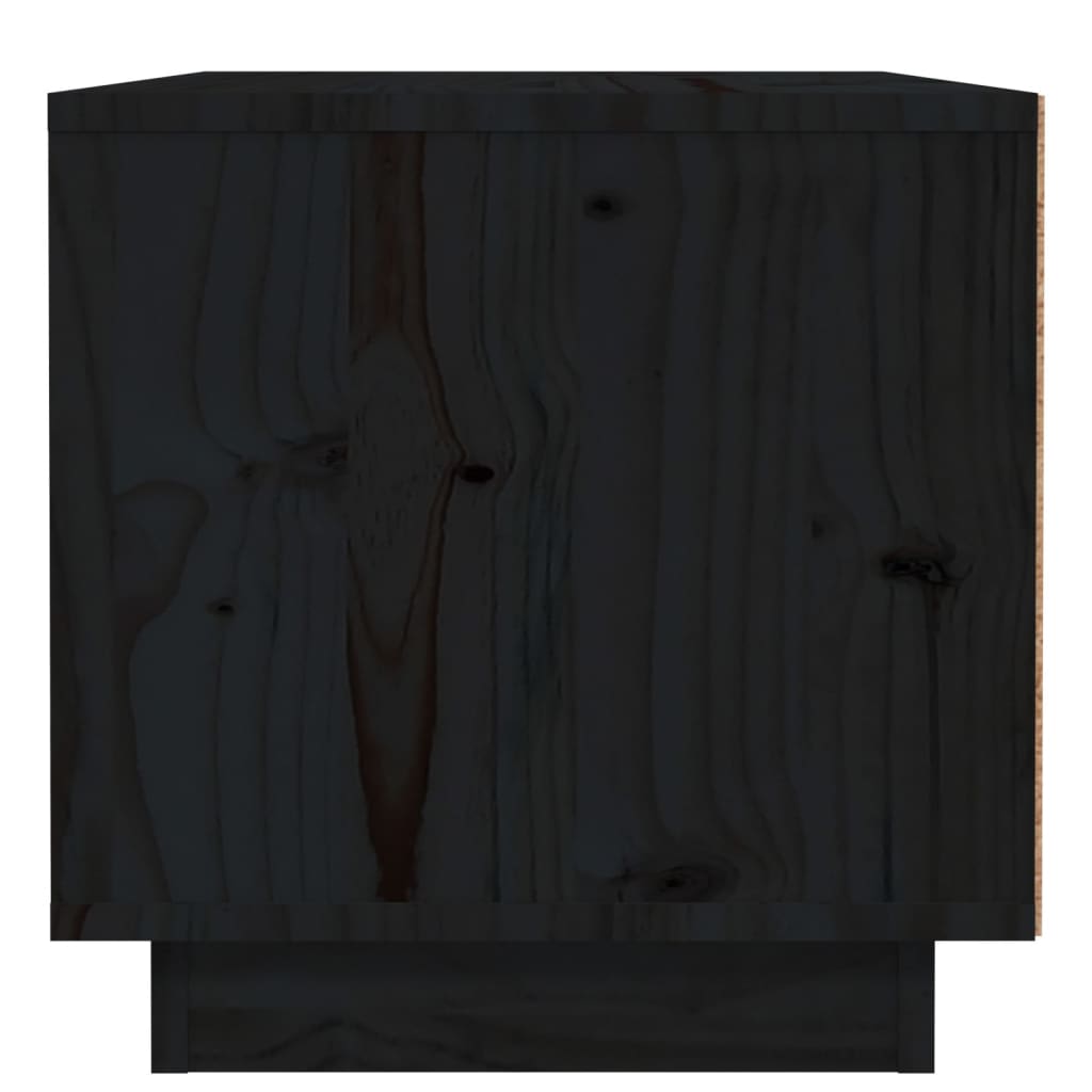 vidaXL Szafka nocna, czarna, 40x34x35 cm, lite drewno sosnowe