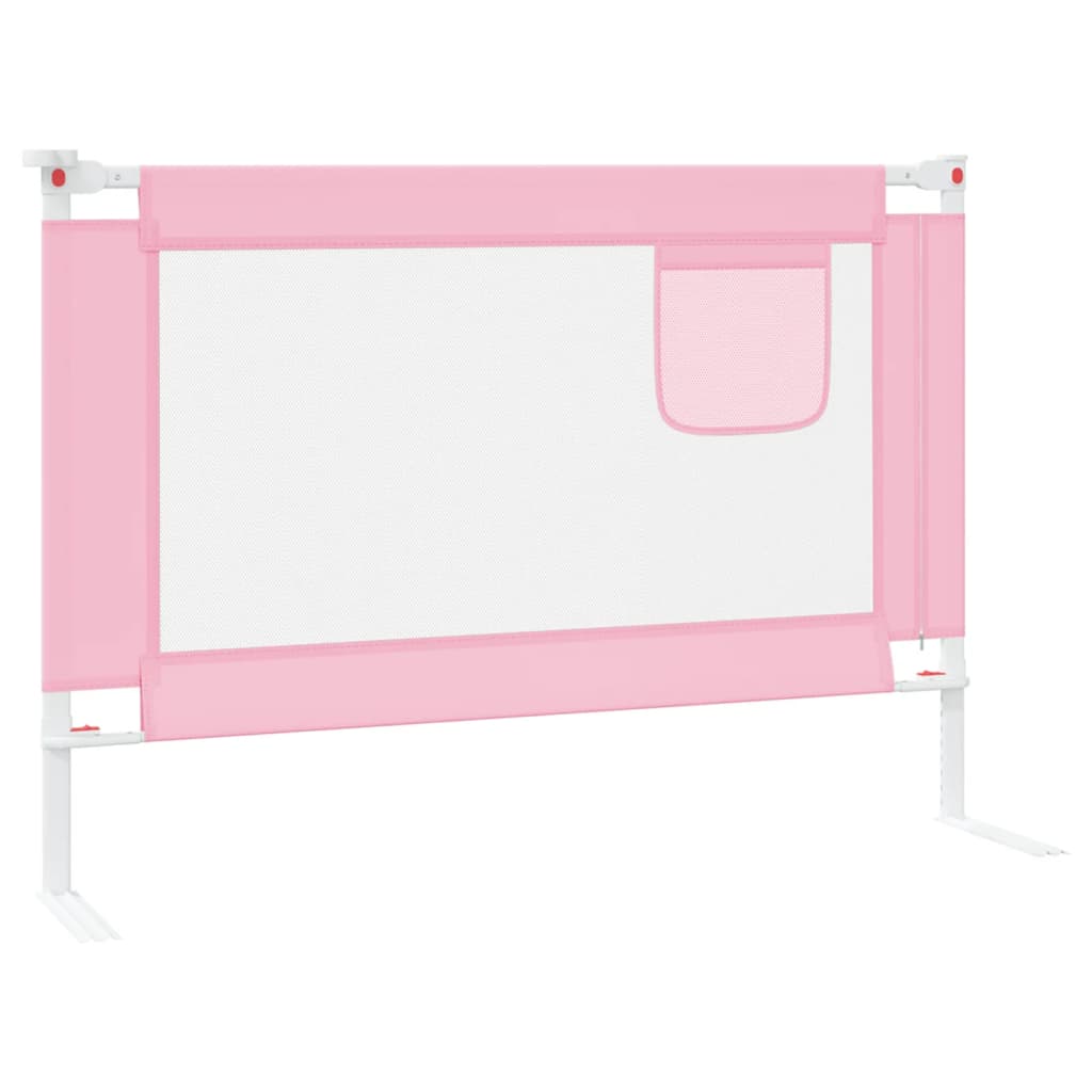 vidaXL Barierka do łóżeczka dziecięcego, różowa, 90x25 cm, tkanina