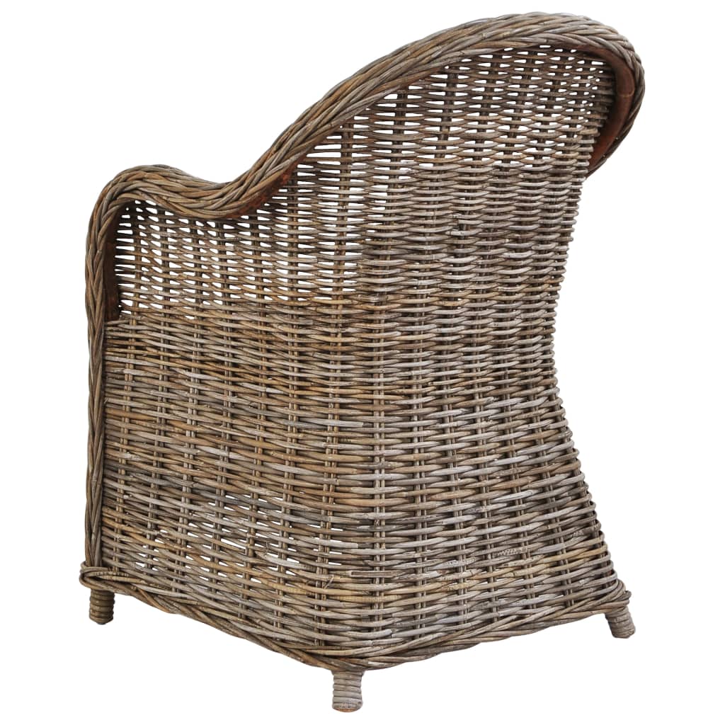 vidaXL Krzesła ogrodowe z poduszkami, 4 szt., naturalny rattan