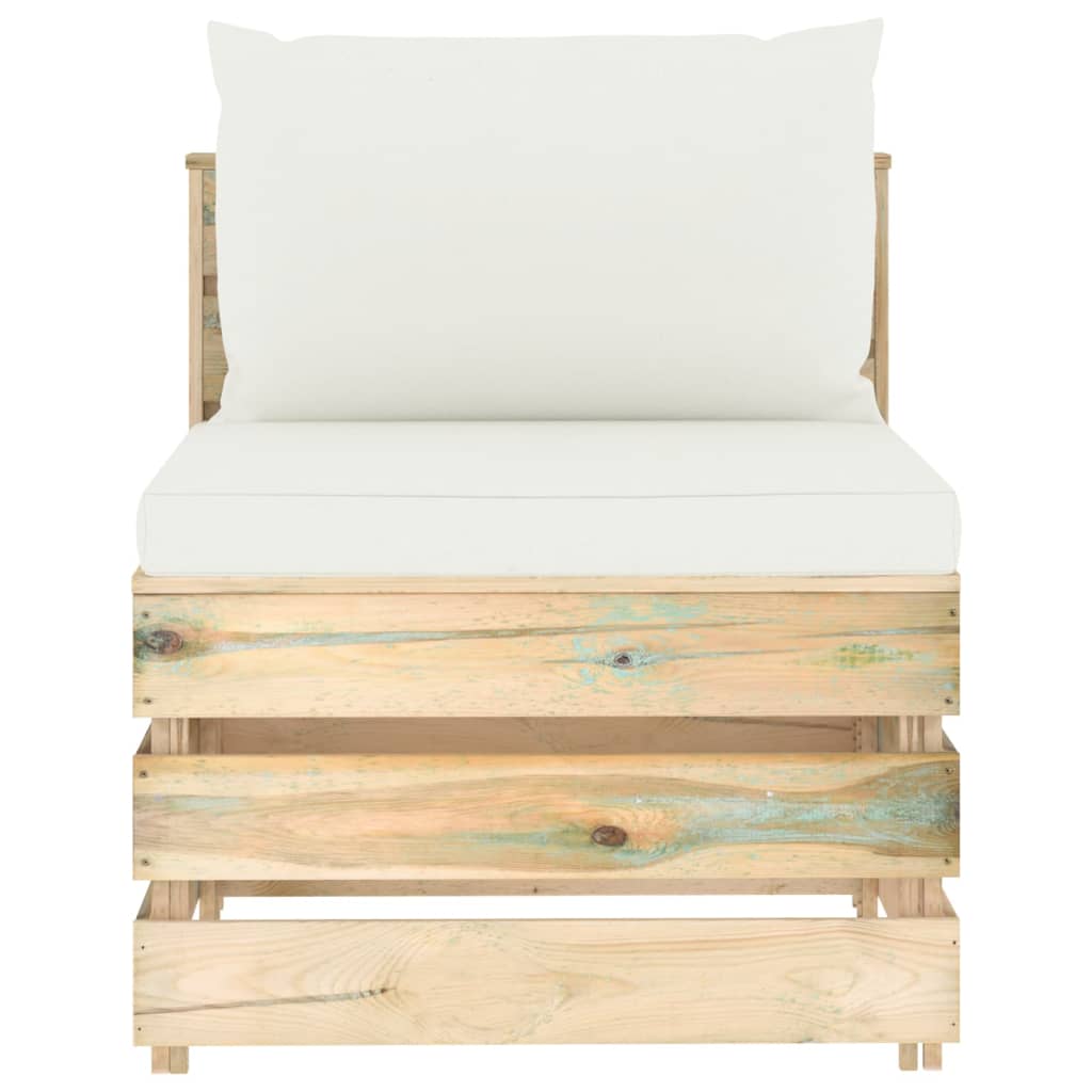 vidaXL Moduł sofy środkowej z poduszkami, impregnowane drewno