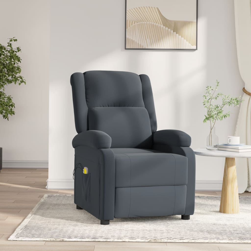 vidaXL Elektryczny fotel masujący, ciemnoszary, aksamitne
