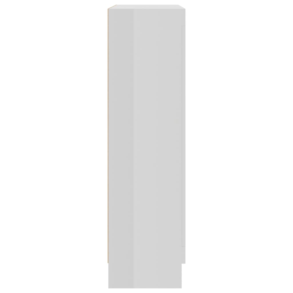 vidaXL Witryna, wysoki połysk, biała, 82,5x30,5x115 cm, płyta