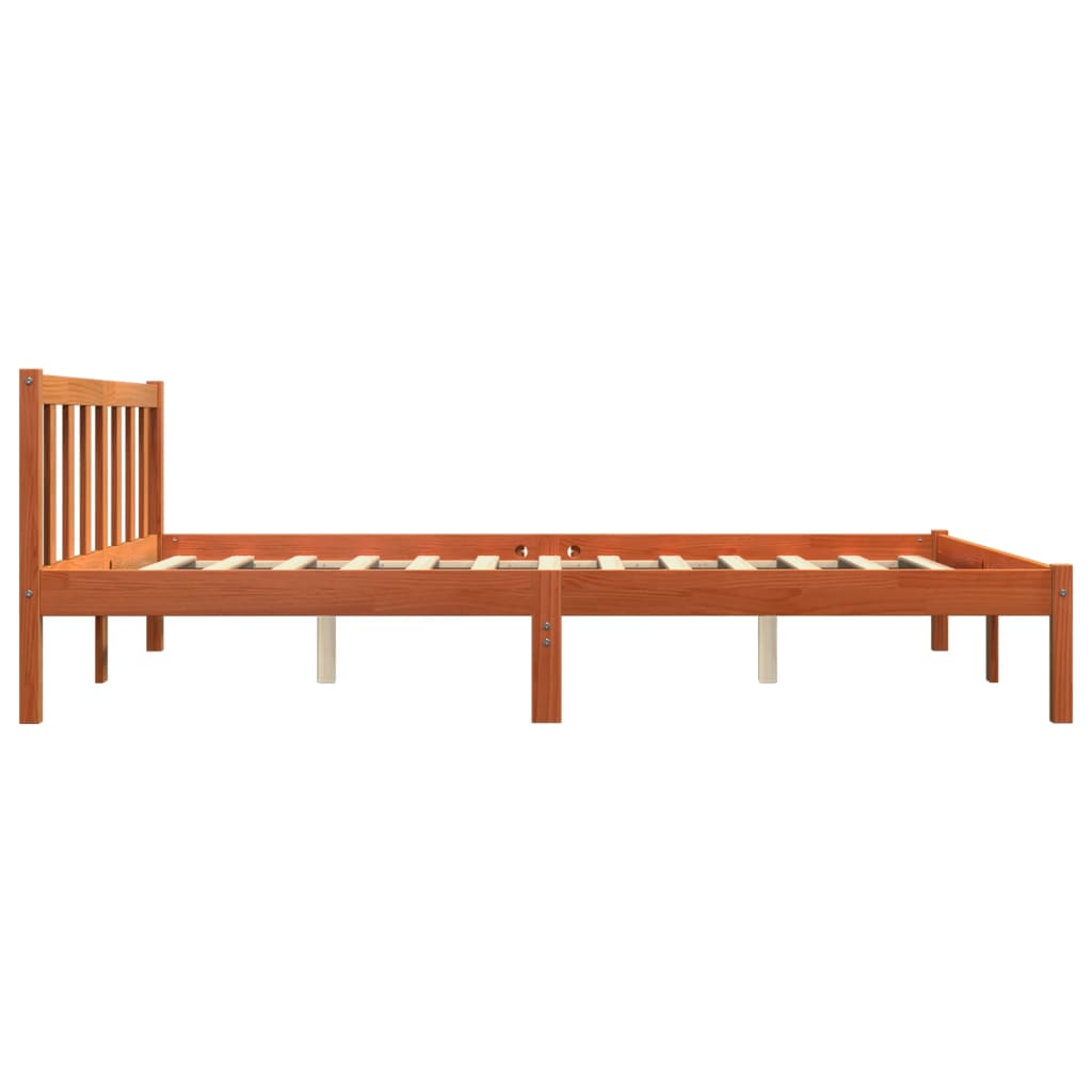 vidaXL Rama łóżka, woskowy brąz, 160x200 cm, lite drewno sosnowe