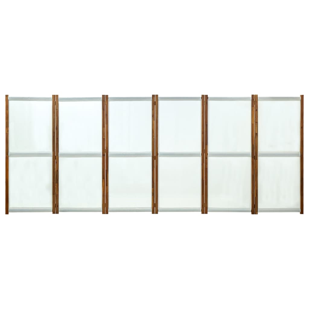 vidaXL Parawan 6-panelowy, kremowy, 420 x 170 cm