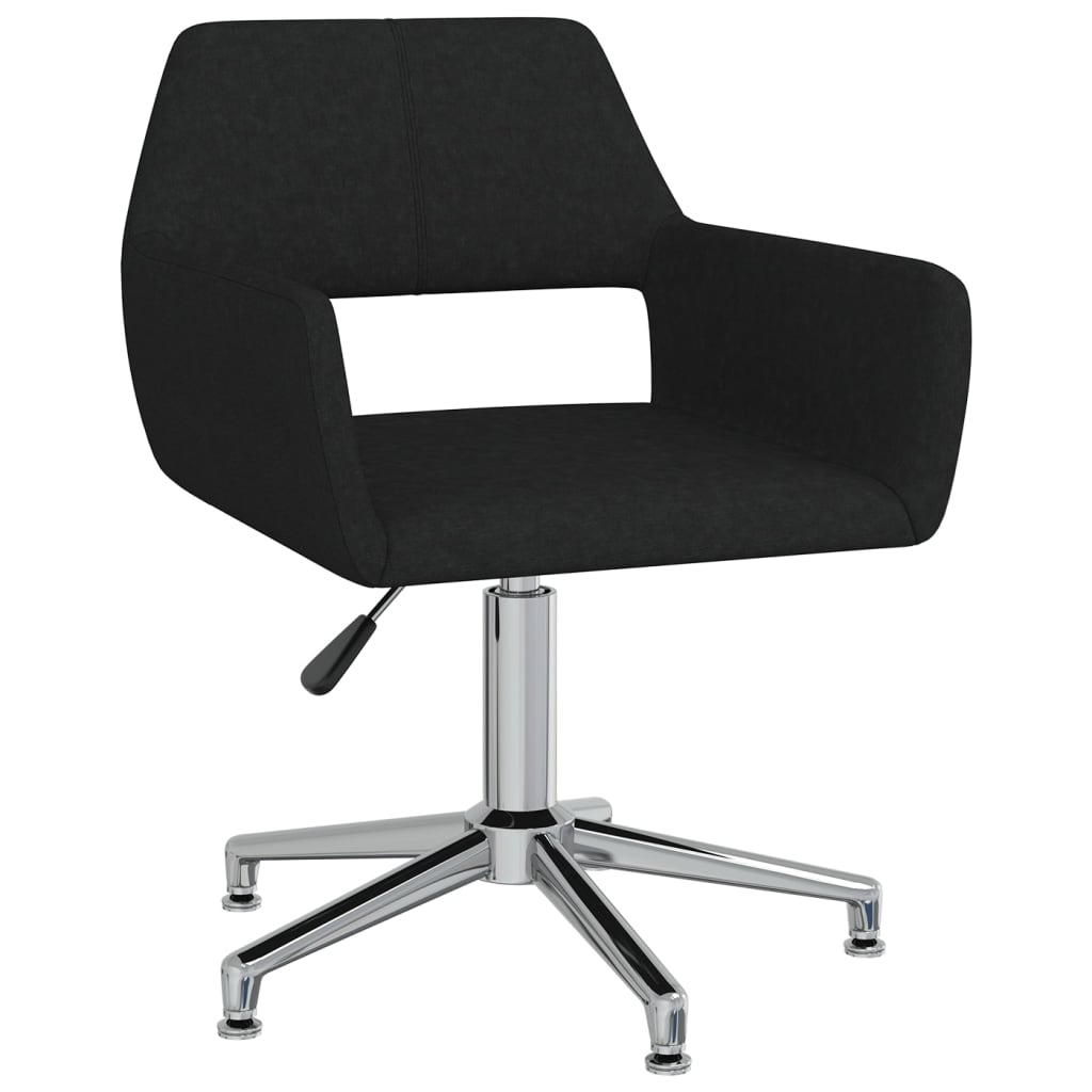 vidaXL Obrotowe krzesło stołowe, czarne, tapicerowane tkaniną