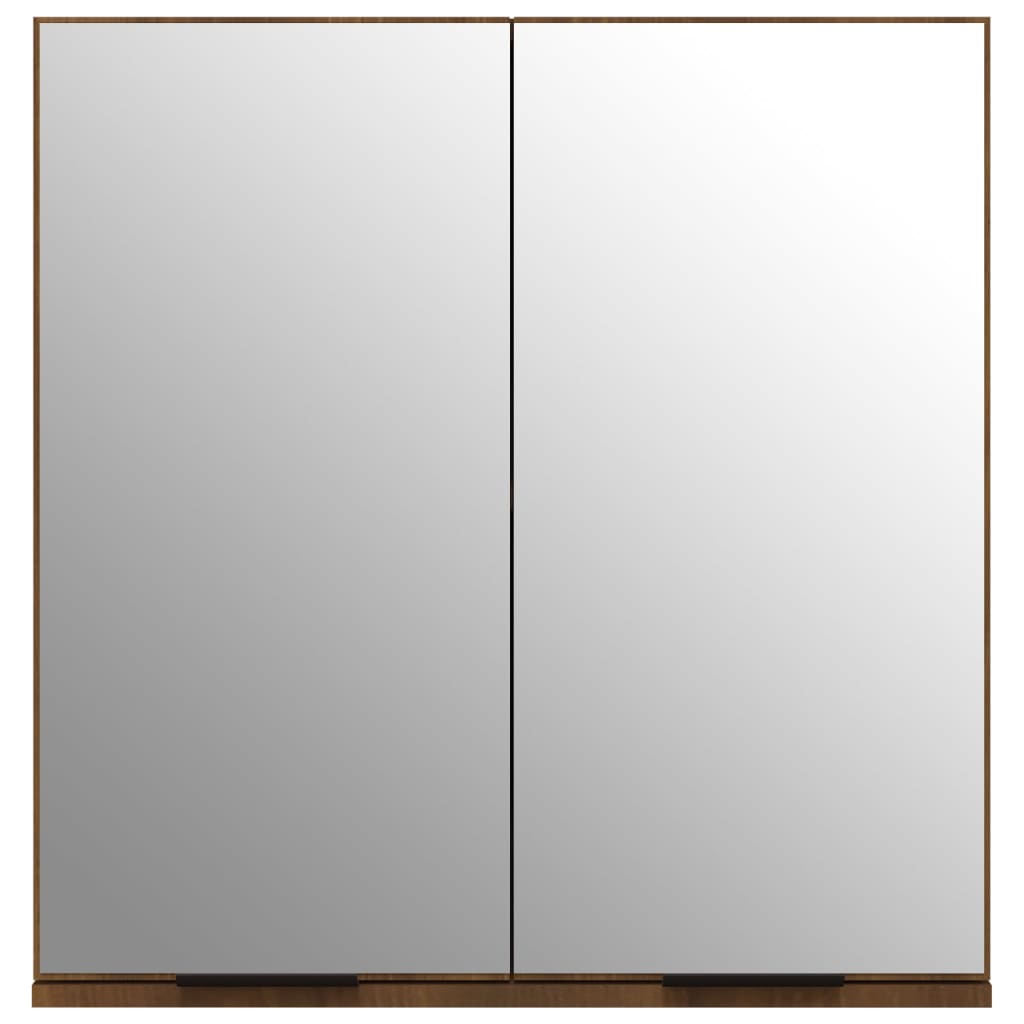 vidaXL Szafka łazienkowa z lustrem, brązowy dąb, 64x20x67 cm