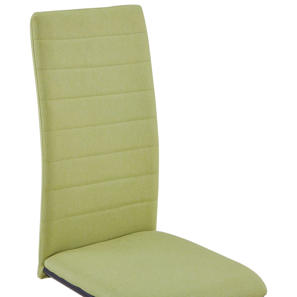 vidaXL Krzesła stołowe, wspornikowe, 4 szt., zielone, tkanina