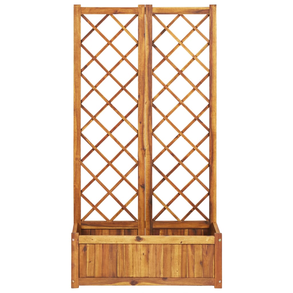 vidaXL Podwyższona skrzynia z trejażem, 80x38x150 cm, drewno akacjowe