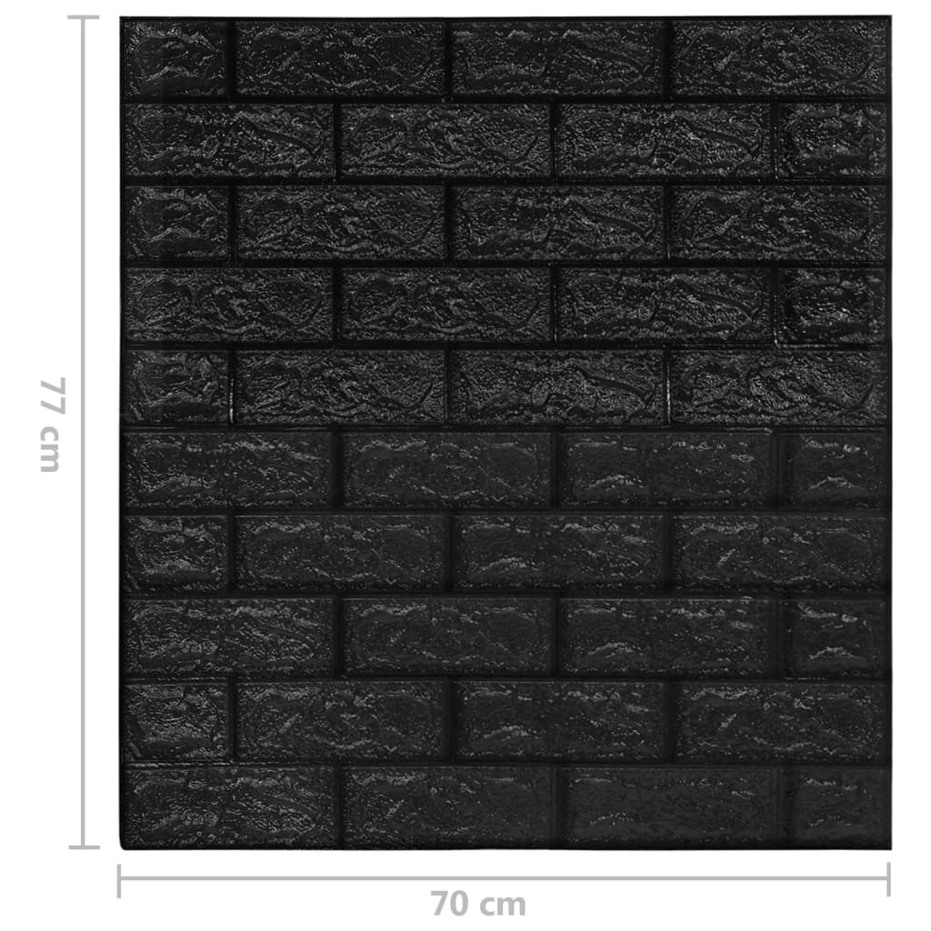vidaXL Panele 3D z imitacją cegły, samoprzylepne, 10 szt., czarne