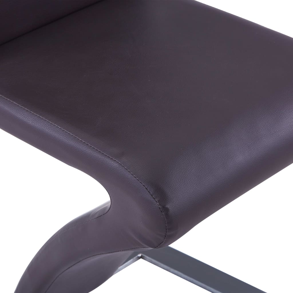 vidaXL Krzesła o zygzakowatej formie, 2 szt., brązowe, sztuczna skóra