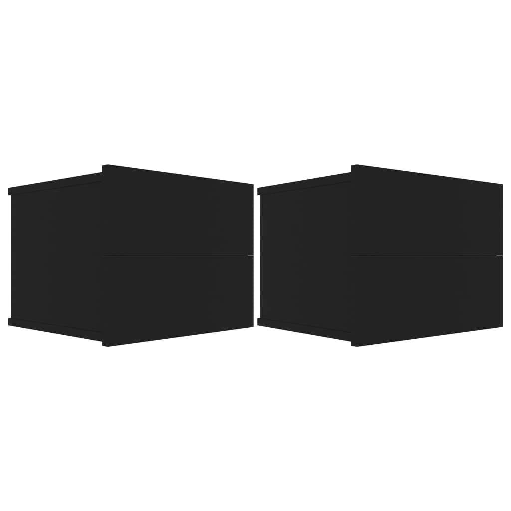 vidaXL Szafki nocne, 2 szt., czarne, 40 x 30 x 30 cm, płyta wiórowa