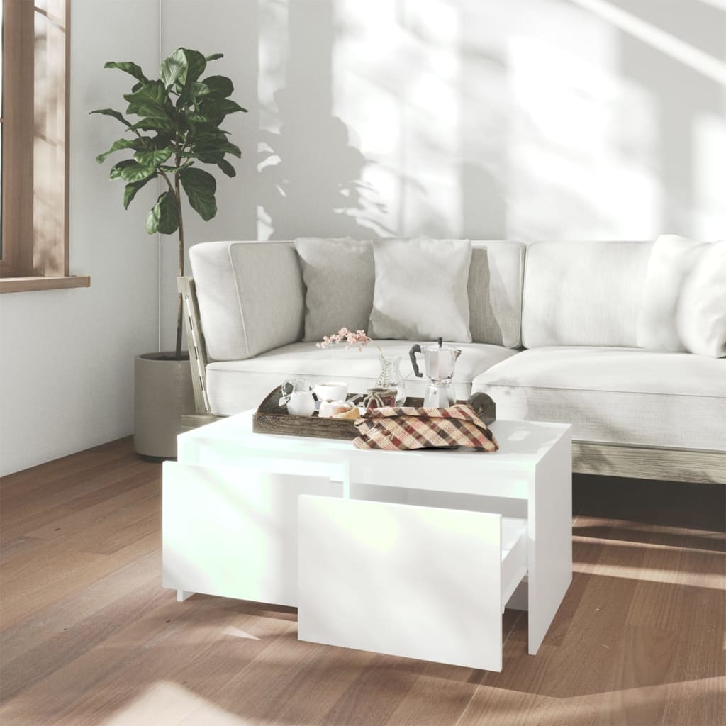 vidaXL Stolik kawowy, biały, 90x50x41,5 cm, materiał drewnopochodny