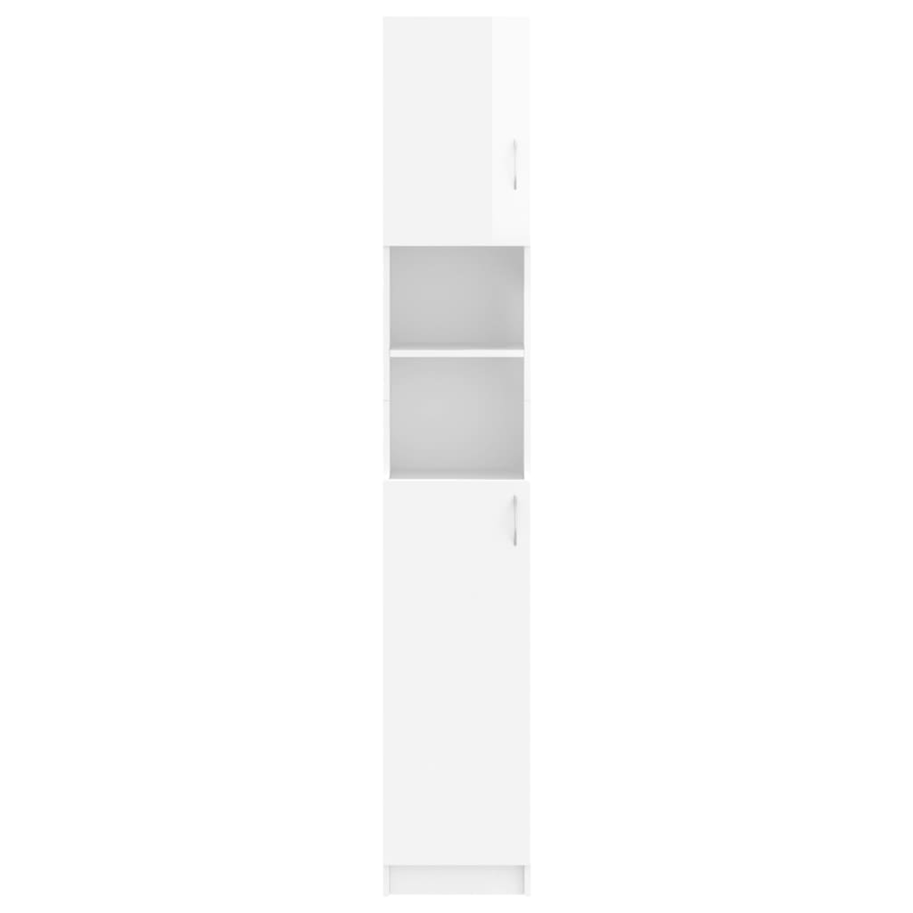 vidaXL Szafka łazienkowa, biały z połyskiem, 32x25,5x190 cm