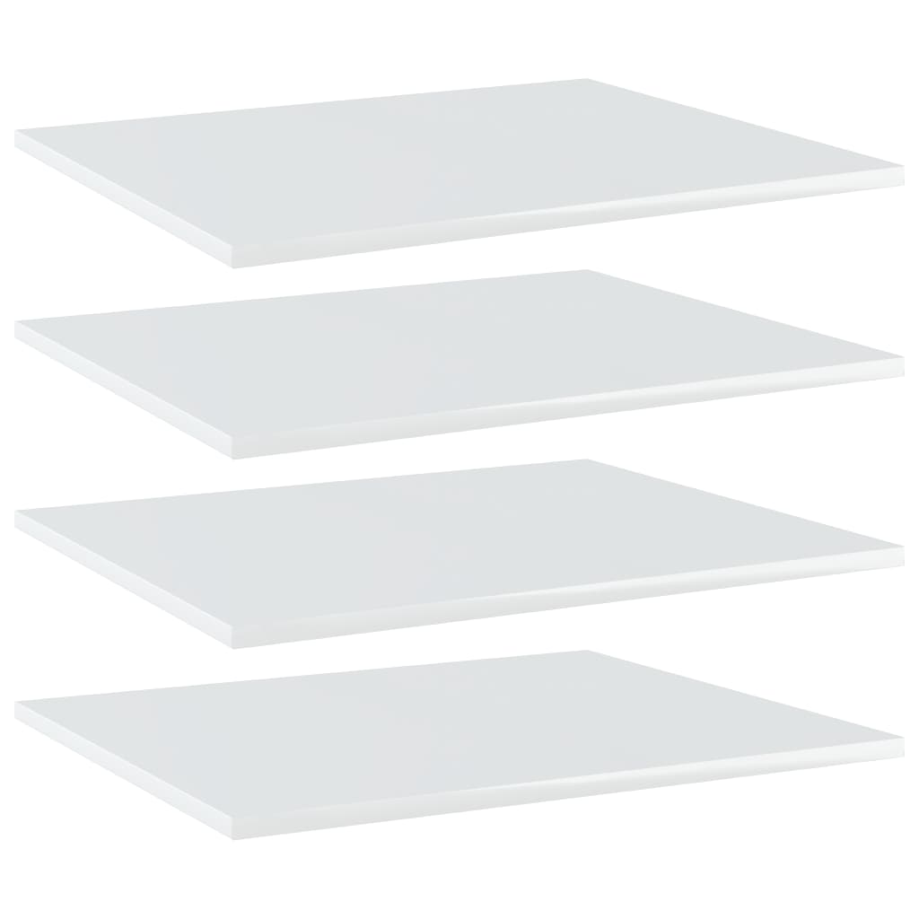 vidaXL Półki na książki, 4 szt., wysoki połysk, białe, 60x50x1,5 cm
