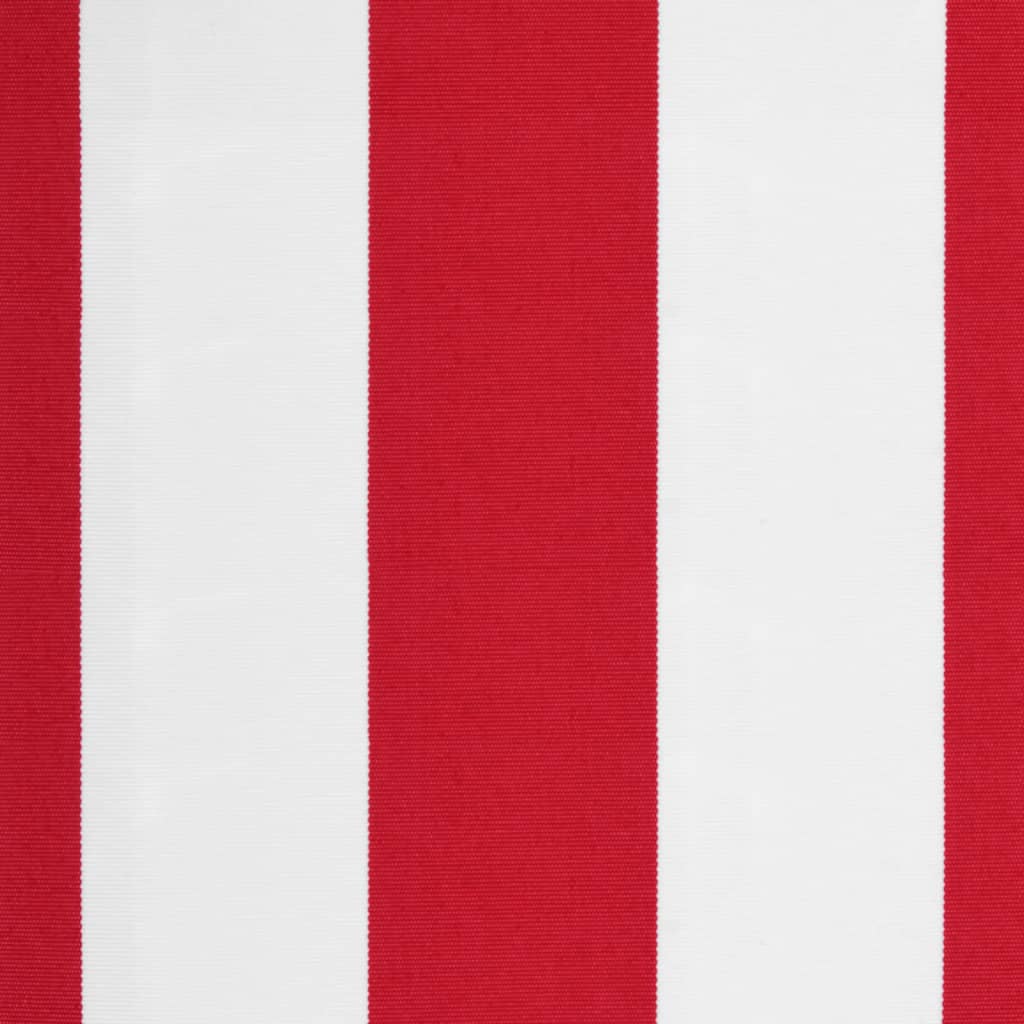 vidaXL Tkanina na wymianę do markizy, czerwono-białe paski, 4x3 m