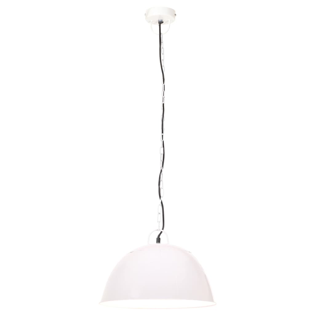 vidaXL Industrialna lampa wisząca, 25 W, biała, okrągła, 41 cm, E27