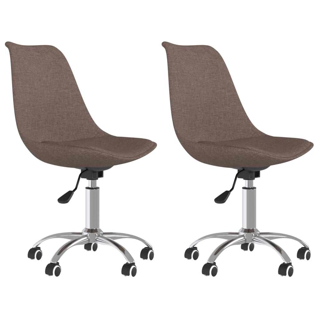 vidaXL Obrotowe krzesła stołowe, 2 szt., kolor taupe, obite tkaniną