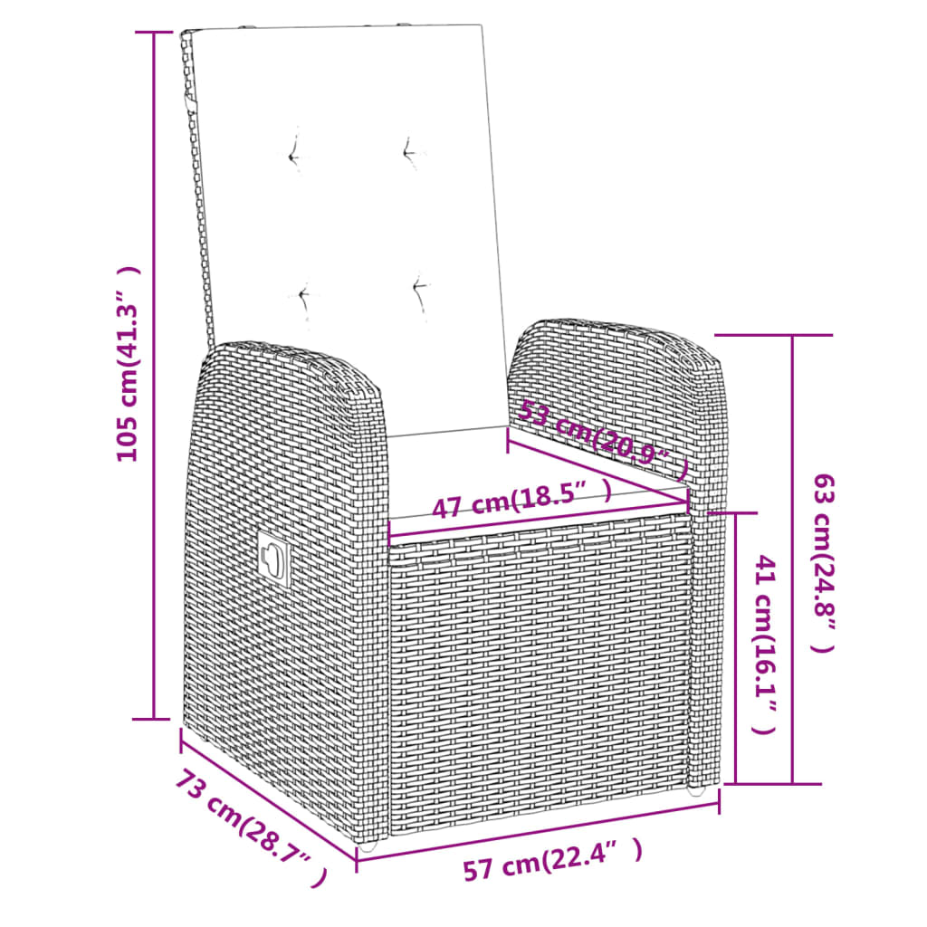 vidaXL 7-częściowy zestaw mebli ogrodowych z poduszkami, szary