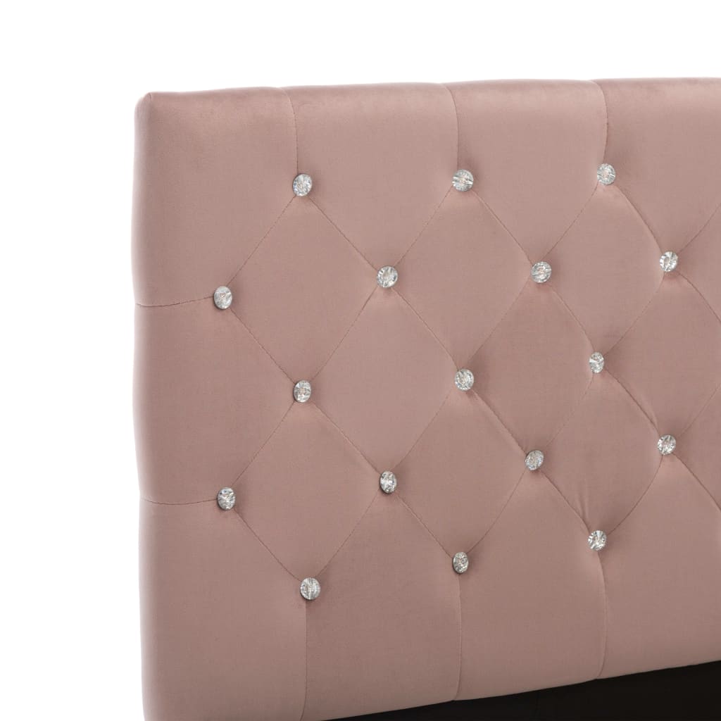 vidaXL Rama łóżka, różowa, tapicerowana aksamitem, 100x200 cm