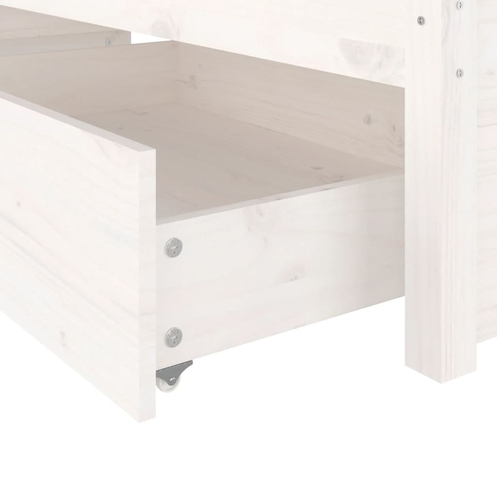 vidaXL Rama łóżka z szufladami, biała, 200x200 cm