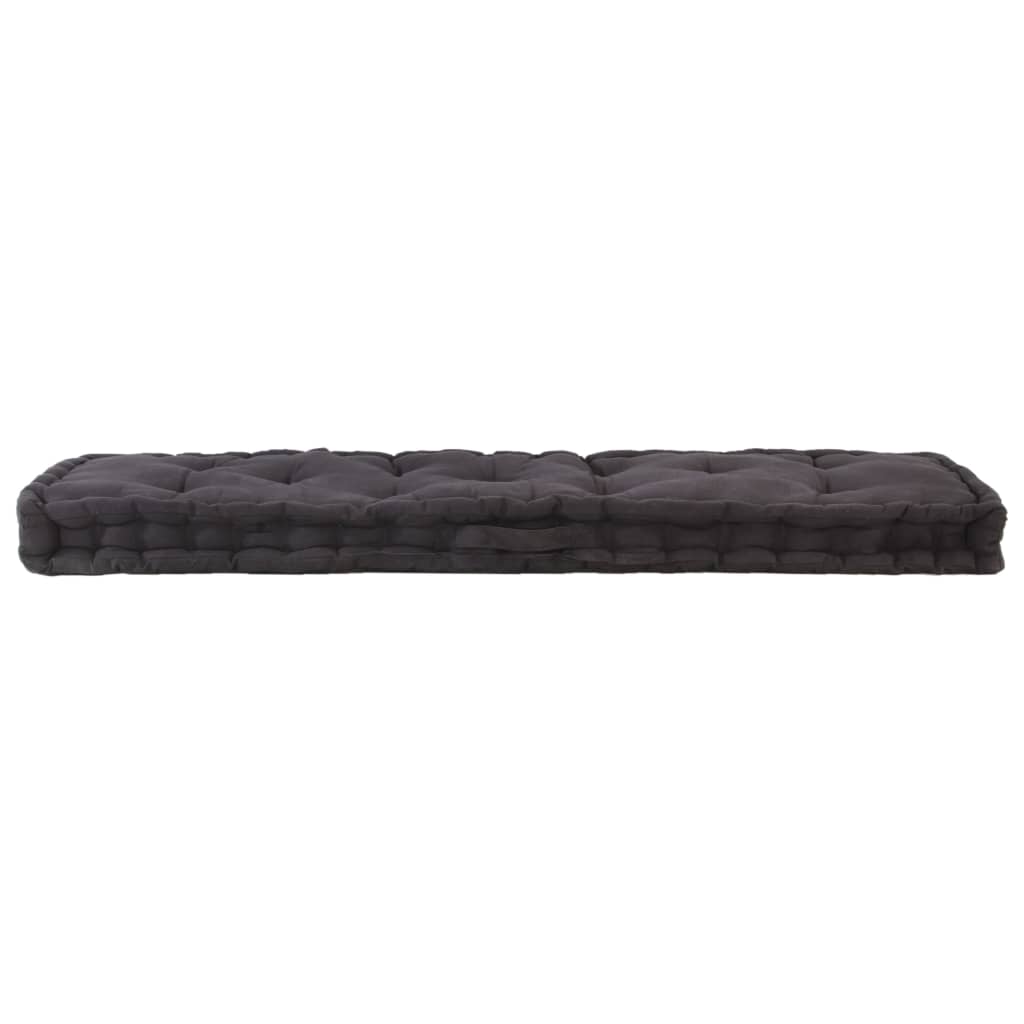 vidaXL Poduszka na podłogę lub palety, bawełna, 120x40x7 cm, czarna