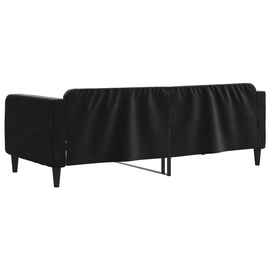 vidaXL Sofa z funkcją spania, czarna, 90x200 cm, obita aksamitem