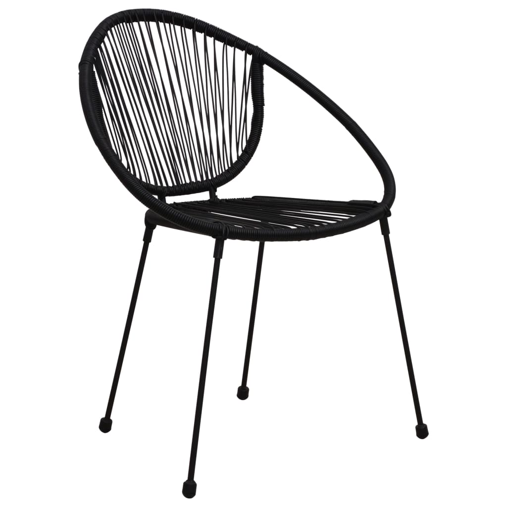 vidaXL Krzesła ogrodowe, 2 szt., rattan PVC, czarne