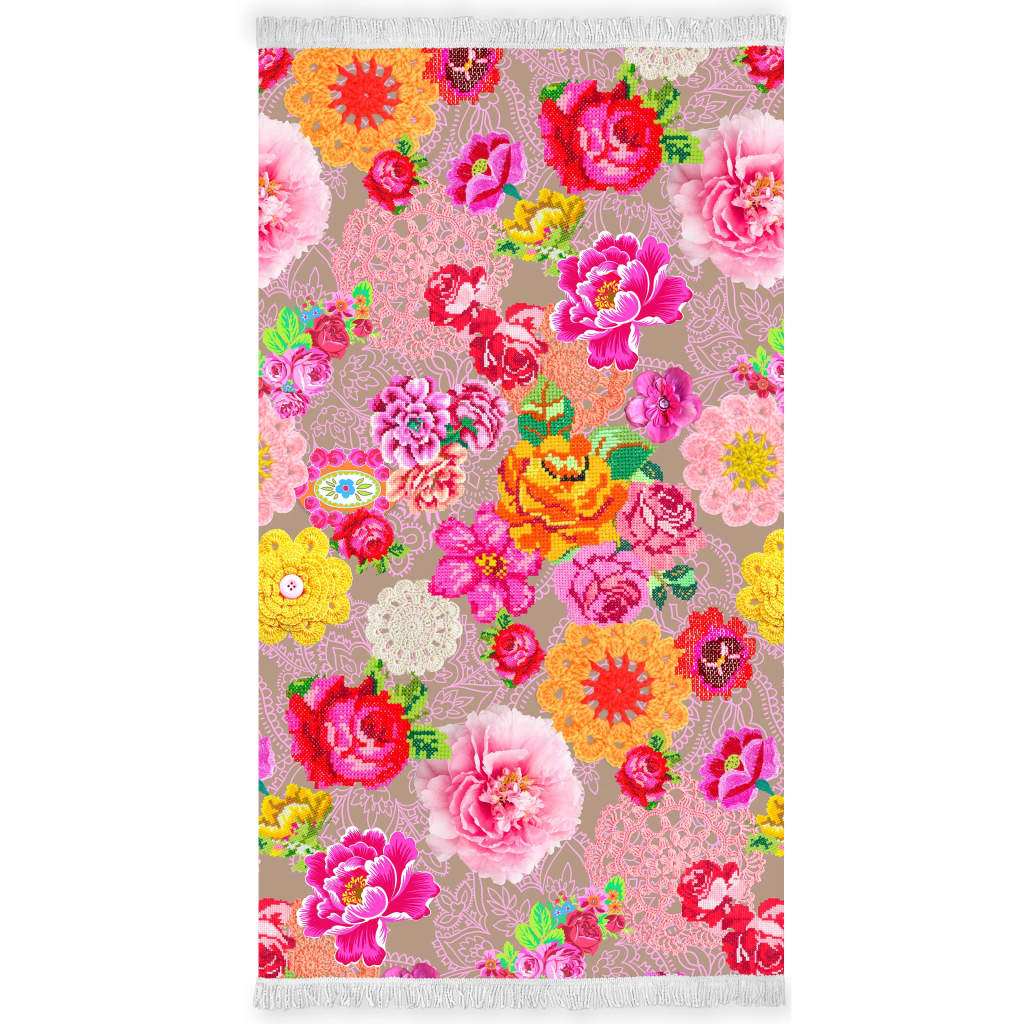 Happiness Ręcznik plażowy WOODSTOCK, 100x180 cm, kolorowy