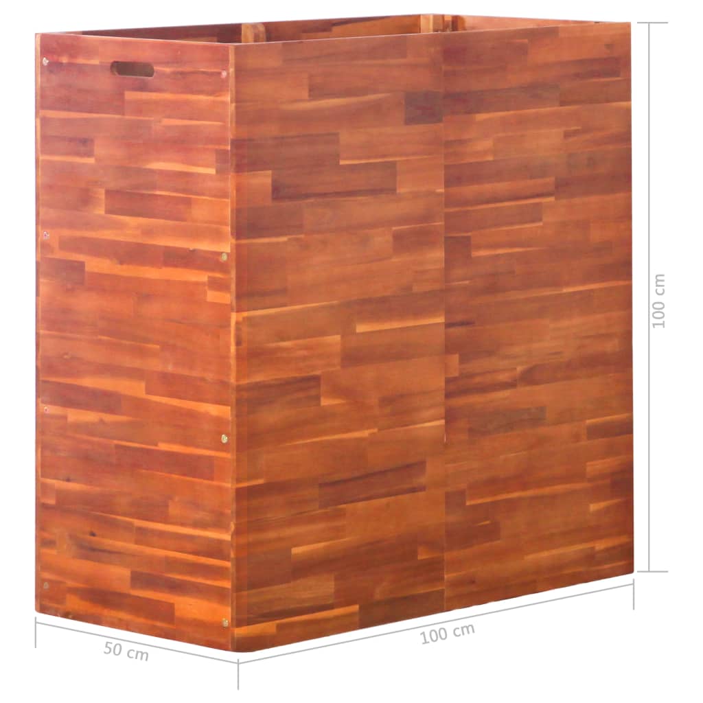 vidaXL Podwyższona donica z drewna akacjowego, 100 x 50 x 100 cm