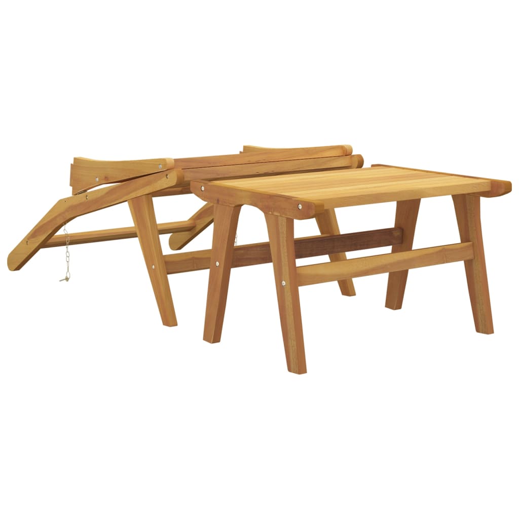 vidaXL Krzesło ogrodowe z podnóżkiem, lite drewno tekowe
