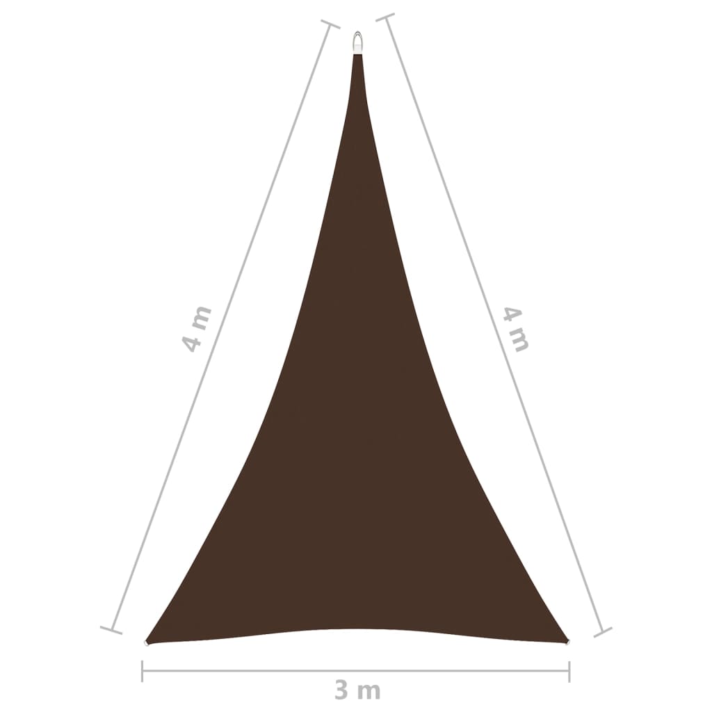 vidaXL Trójkątny żagiel ogrodowy, tkanina Oxford, 3x4x4 m, brązowy