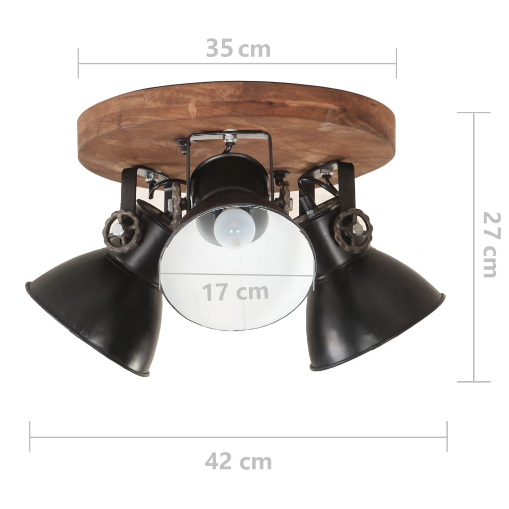 vidaXL Industrialna lampa sufitowa, 25 W, czarna, 42x27 cm, E27