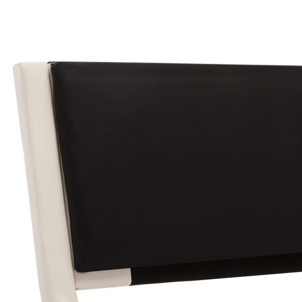 vidaXL Rama łóżka z LED, biało-czarna, sztuczna skóra, 180 x 200 cm