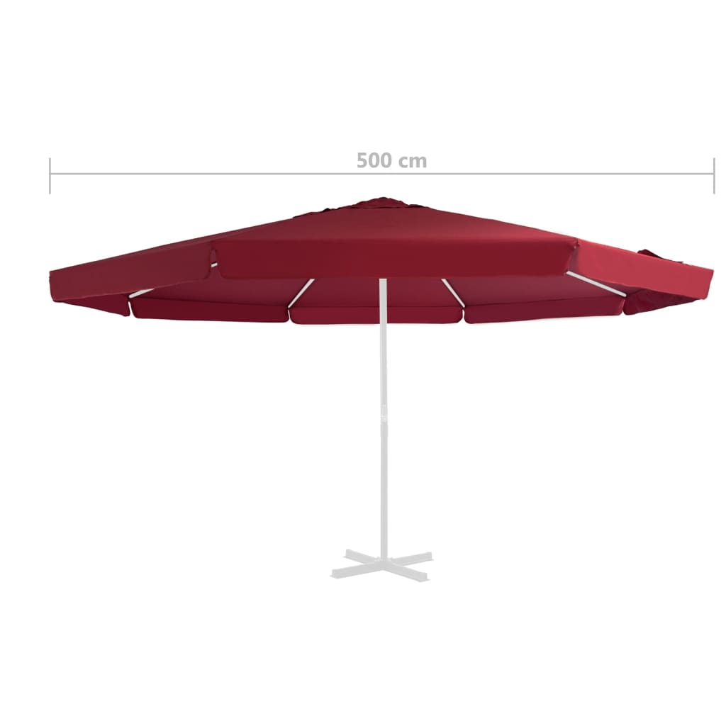 vidaXL Pokrycie do parasola ogrodowego, bordowe, 500 cm