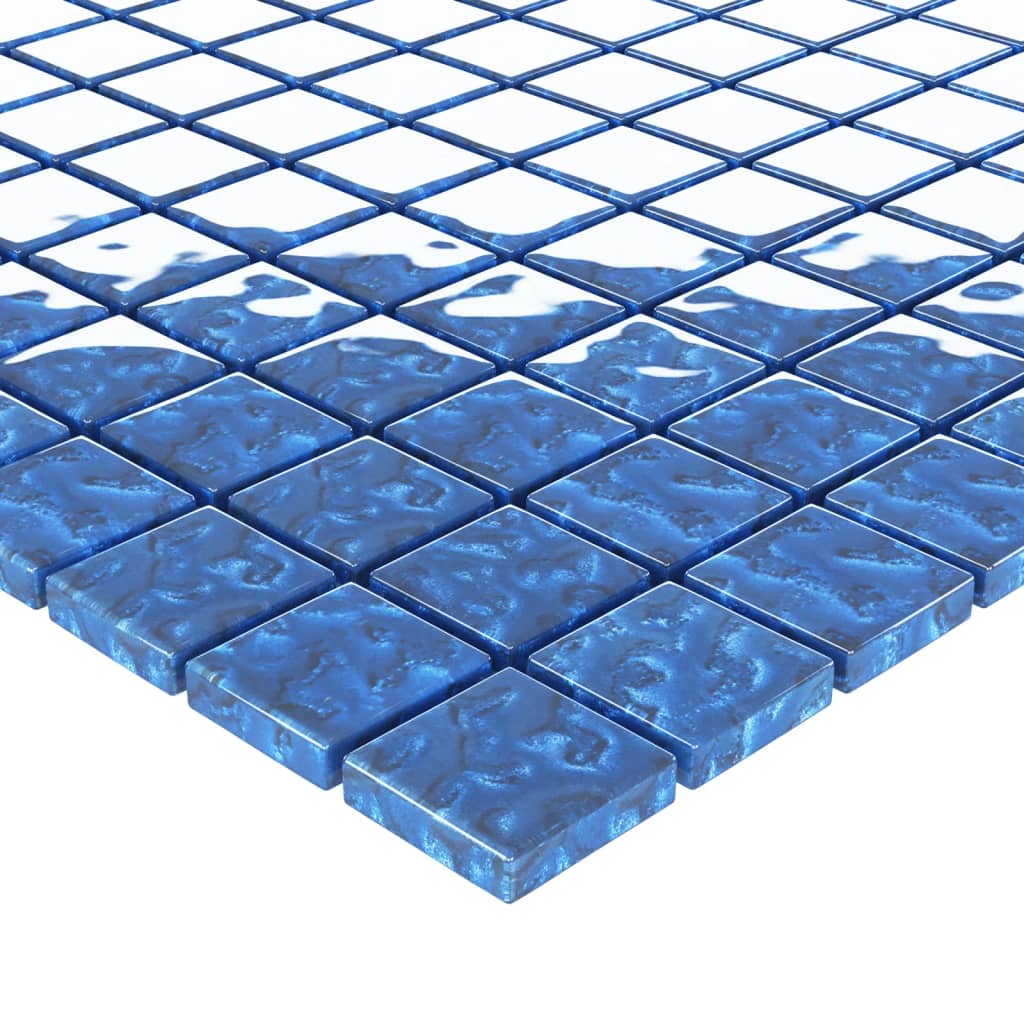 vidaXL Płytki mozaikowe 11 szt., niebieskie, 30x30 cm, szkło